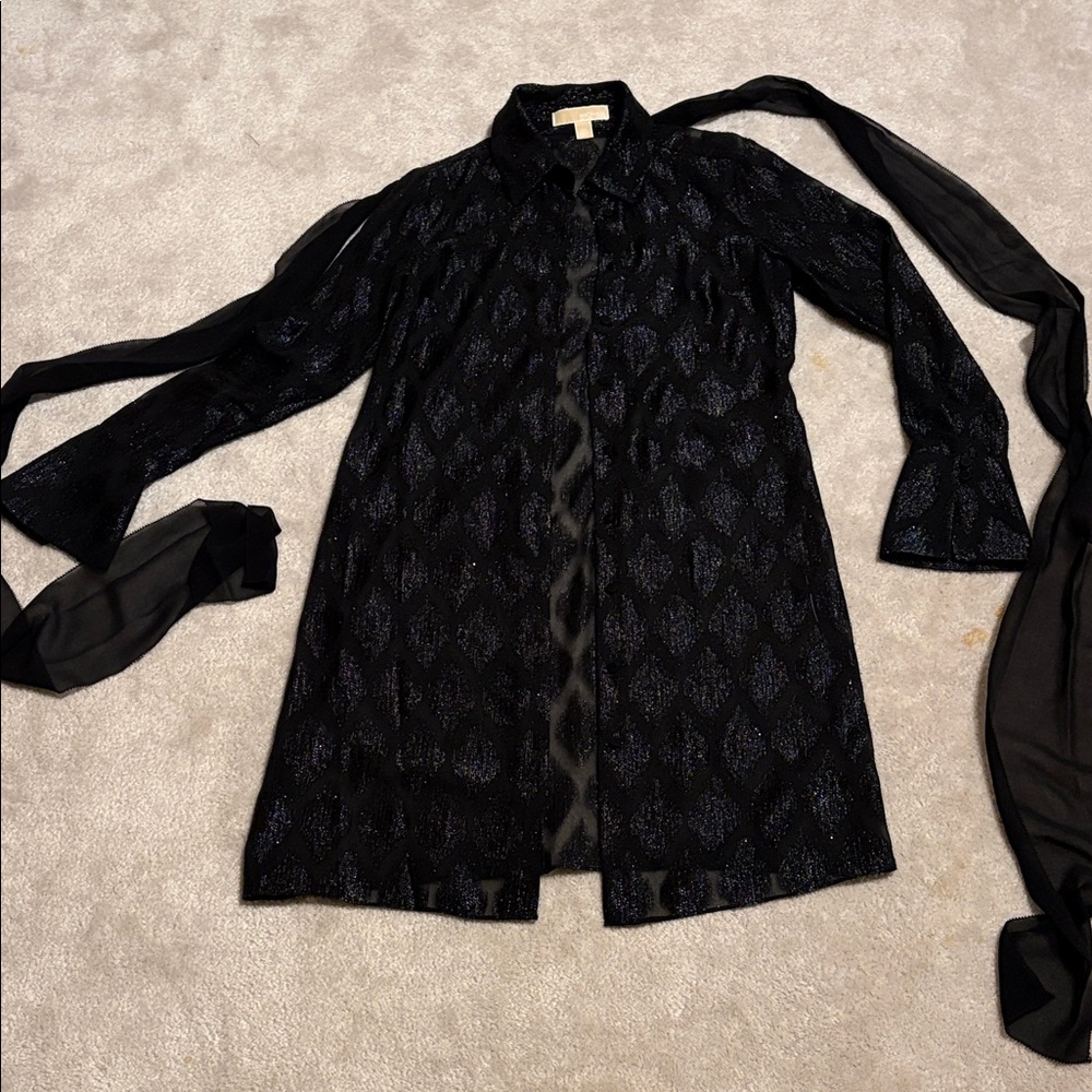 Michael Kors Black Textured Blouse